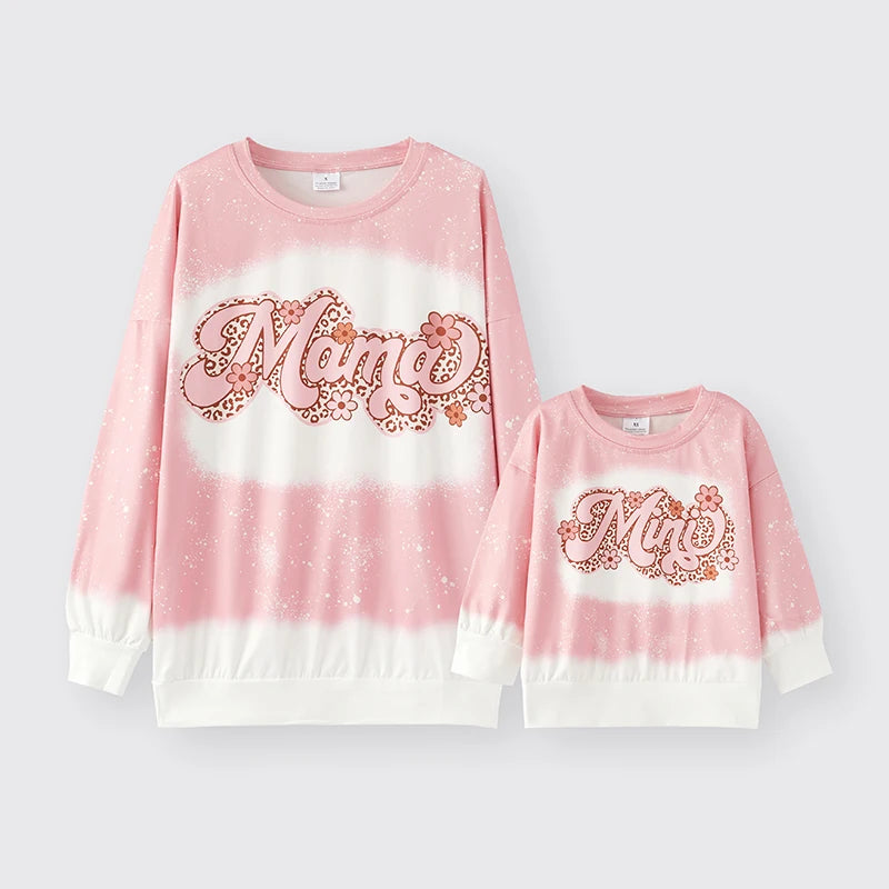 Mama Mini Pink Bleached Matching T-shirts for Mother &amp; Kids