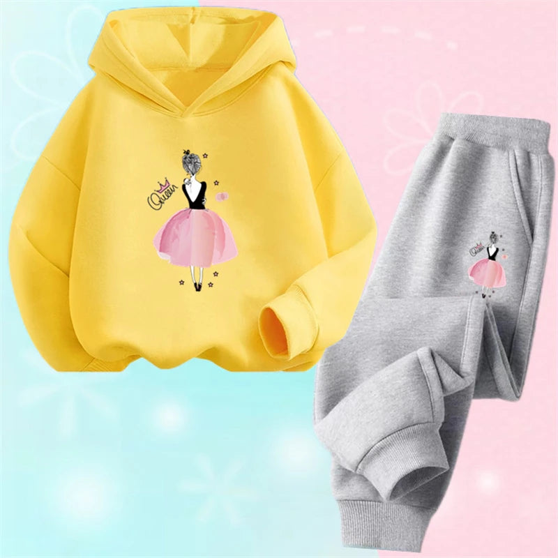 Girls 2 Pieces Casual Korean Style Sports Suits for Spring childrensterritory