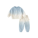 Kids Girls Boys Gradient Color Sports Suits Set for Spring childrensterritory