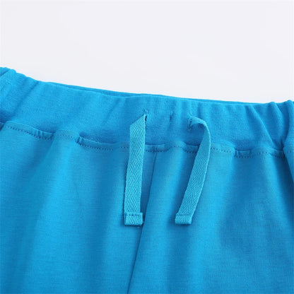 Kids Boat Embroidery Cotton Tees + Shorts Sets for Summer childrensterritory