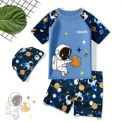 Kids Boys 2pcs Cartoon Printed Swimsuit Set