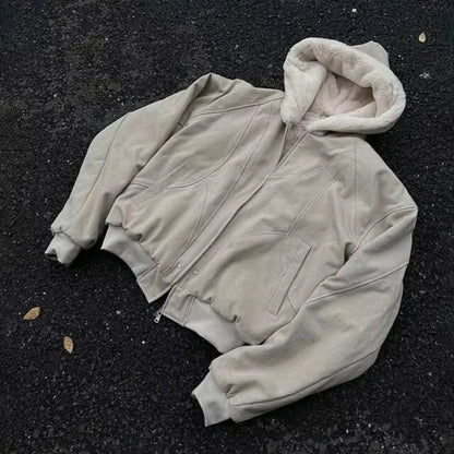 Two Layer Thick Warm Fur Winter Hoodie for Teen Boys