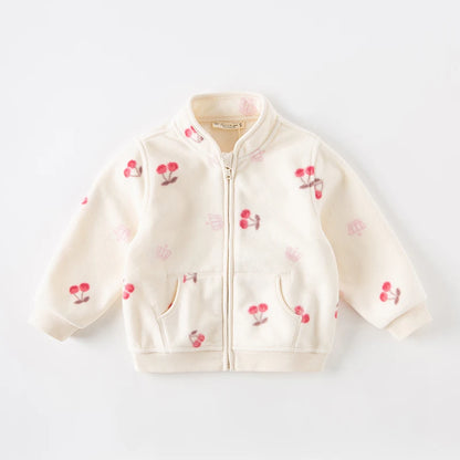 Kids Lovely Print Polar Fleece Winter Coats childrensterritory