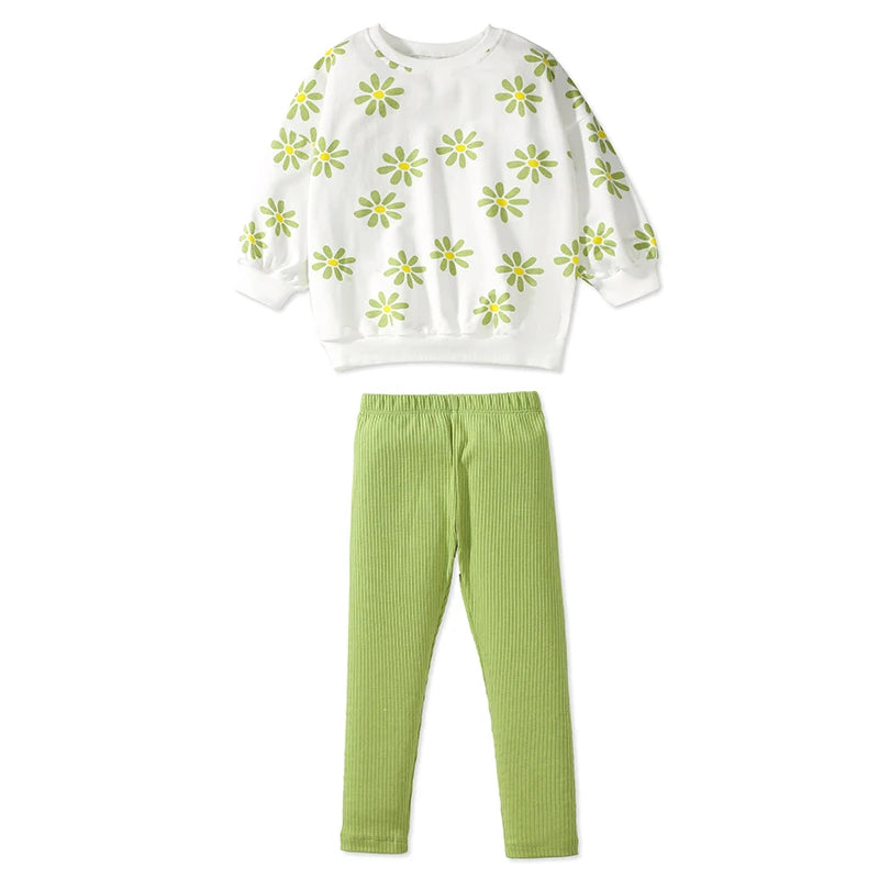 Girls Cartoon Design Full Sleeves T- Shirts And Leggings Set childrensterritory