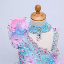 Kids Girls Beading Stones Ruffles Halter Party Dress