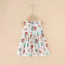 Kids Girls Cartoon Pattern Summer Party Dresses
