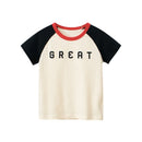 Cartoon Letter Printed Kids Boys Girls Loose Summer Cotton Top childrensterritory