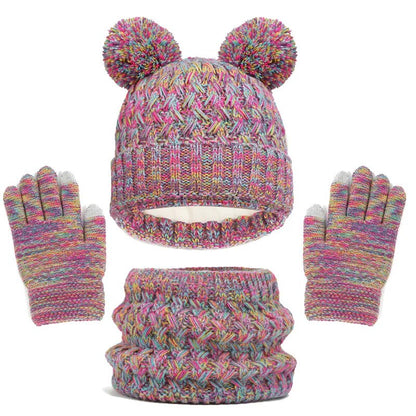 Thick Knitting Warm Baby/Kids Hat Gloves Scarf Set childrensterritory