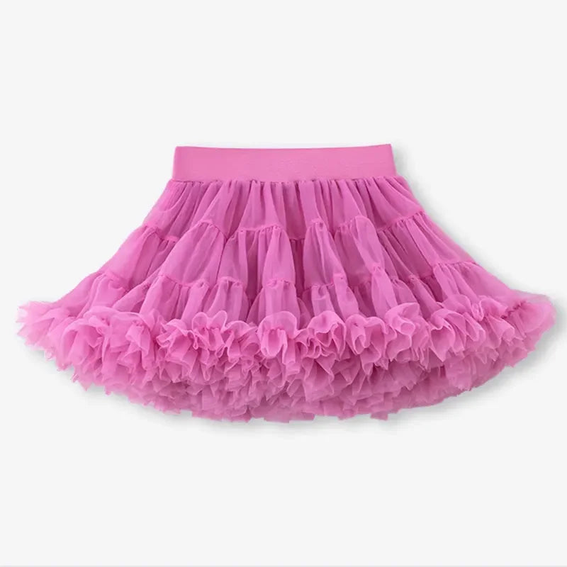 Little Girls Solid Colors Fluffy Chiffon Tutu Skirts childrensterritory