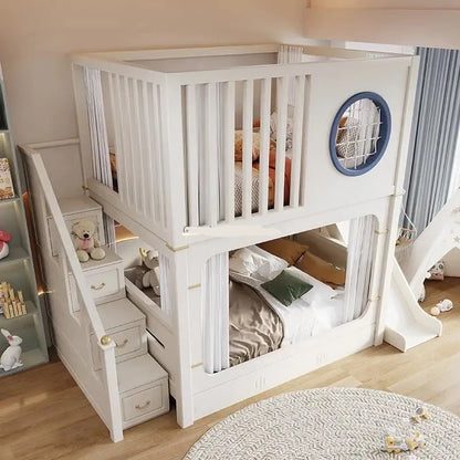 Solid Wooden Multifunctional Kids Bunk Beds with Ladder childrensterritory