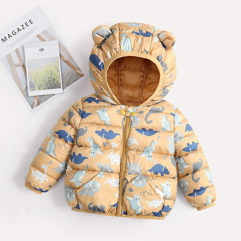 Baby/Kids Dinosaur &amp; Floral Print Hooded Jackets