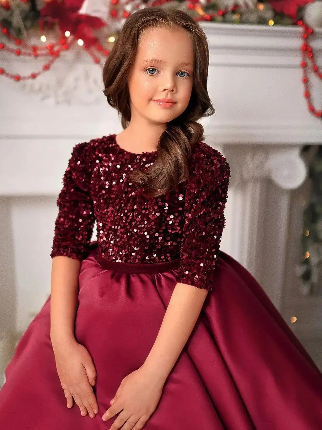 Baby/Kids Girls Glitter Black Princess Birthday Dress