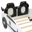 Race Car Design Twin Platform Bed with Backrest and Storage childrensterritory