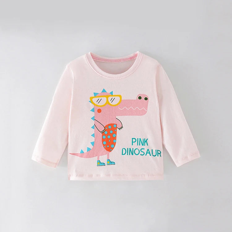 Kids Girls Lovely Flower and Fox Print Soft T-shirt childrensterritory