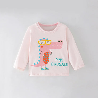 Kids Girls Lovely Flower and Fox Print Soft T-shirt childrensterritory