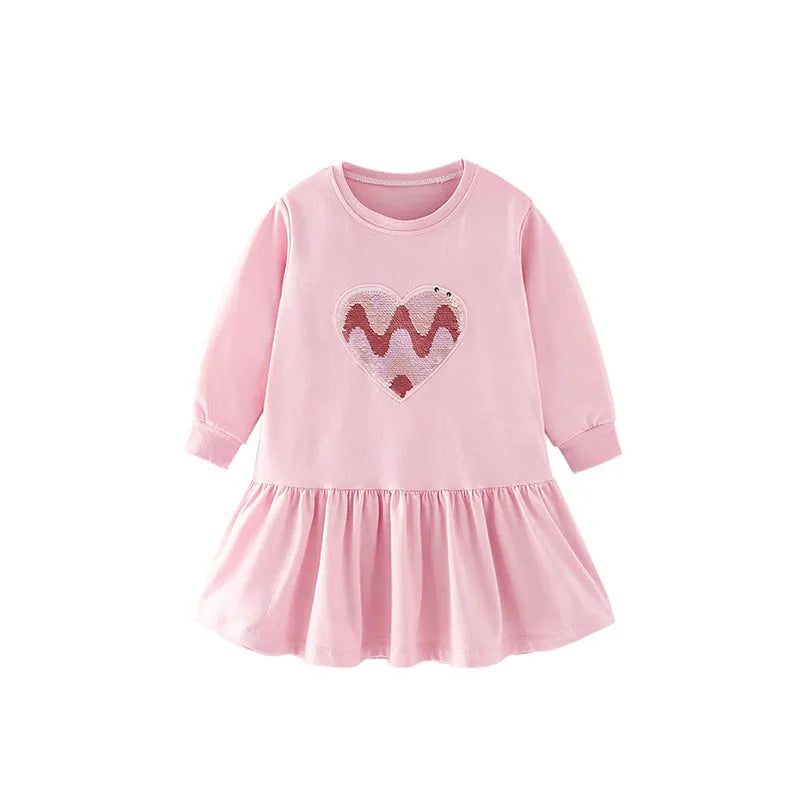Kids Girls Long Sleeves Printed Princess Dresses childrensterritory