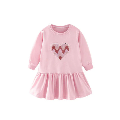 Kids Girls Long Sleeves Printed Princess Dresses childrensterritory