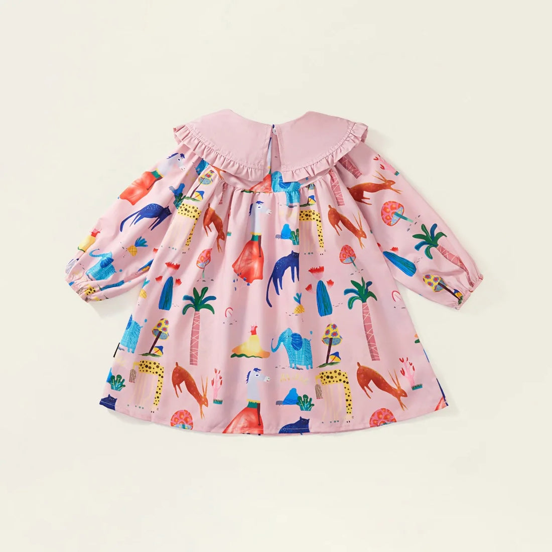 Kids Girls Peter Pan Collar Graffiti Print Dress