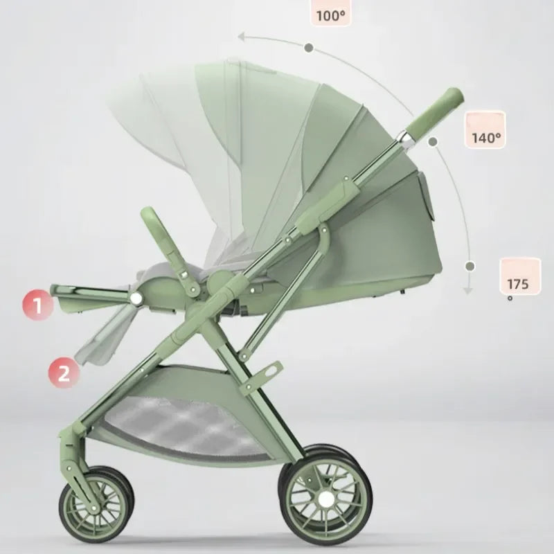 Four-wheeled High-view Portable Baby Stroller childrensterritory