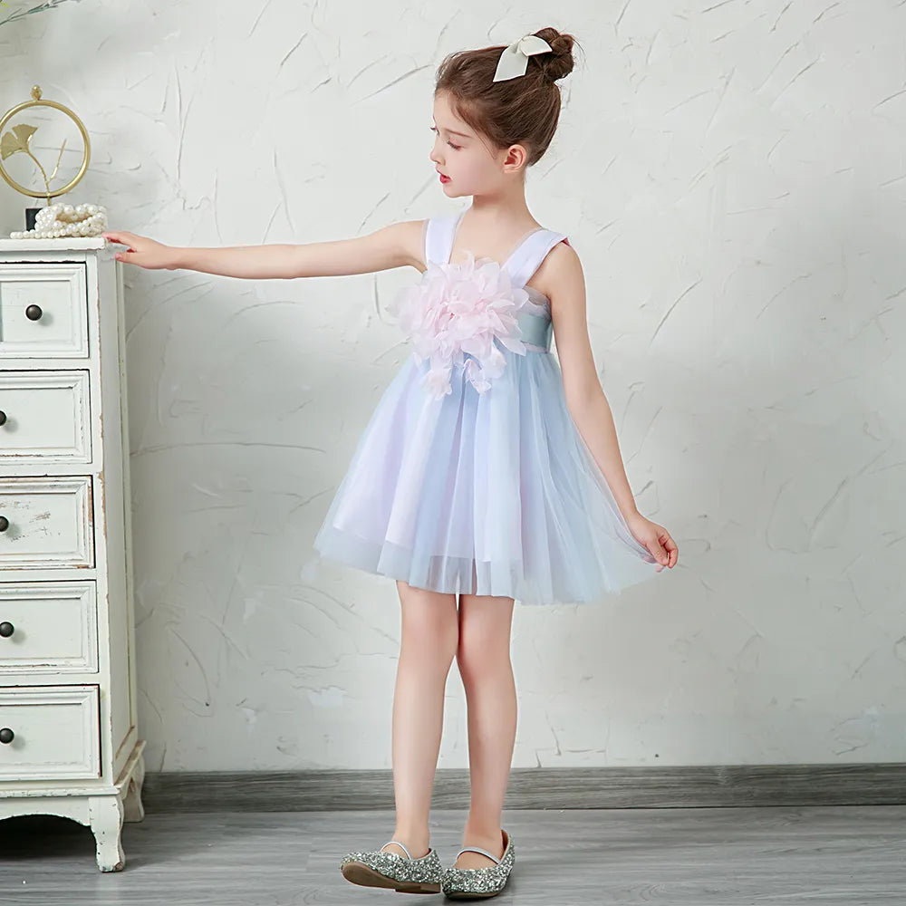 Toddler Girl Flower Decorated Tulle Wedding Party Dresses childrensterritory
