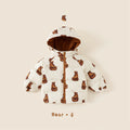Little Girls Cartoon Print Down Hooded Jackets for Winter childrensterritory