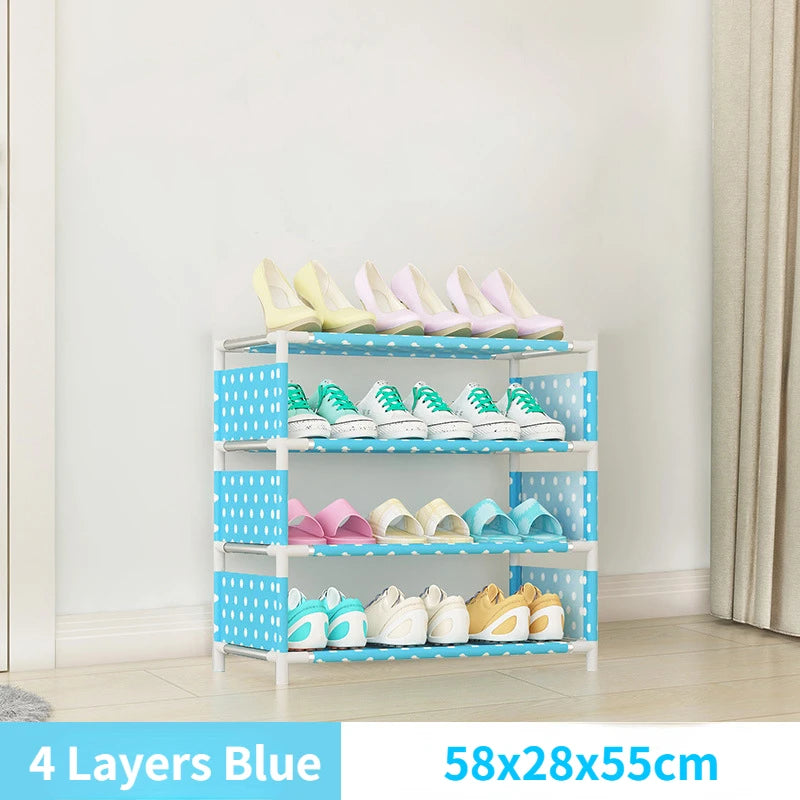 4/6/8-layer Shoe Organizer Stackable Canvas Rack for Home childrensterritory