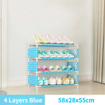 4/6/8-layer Shoe Organizer Stackable Canvas Rack for Home childrensterritory