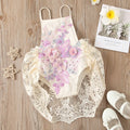 Baby Girls Cute Flower Lace Design Sleeveless Rompers childrensterritory