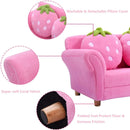 Upholstered Two-seater Toddler Sofa with Strawberry Pillows