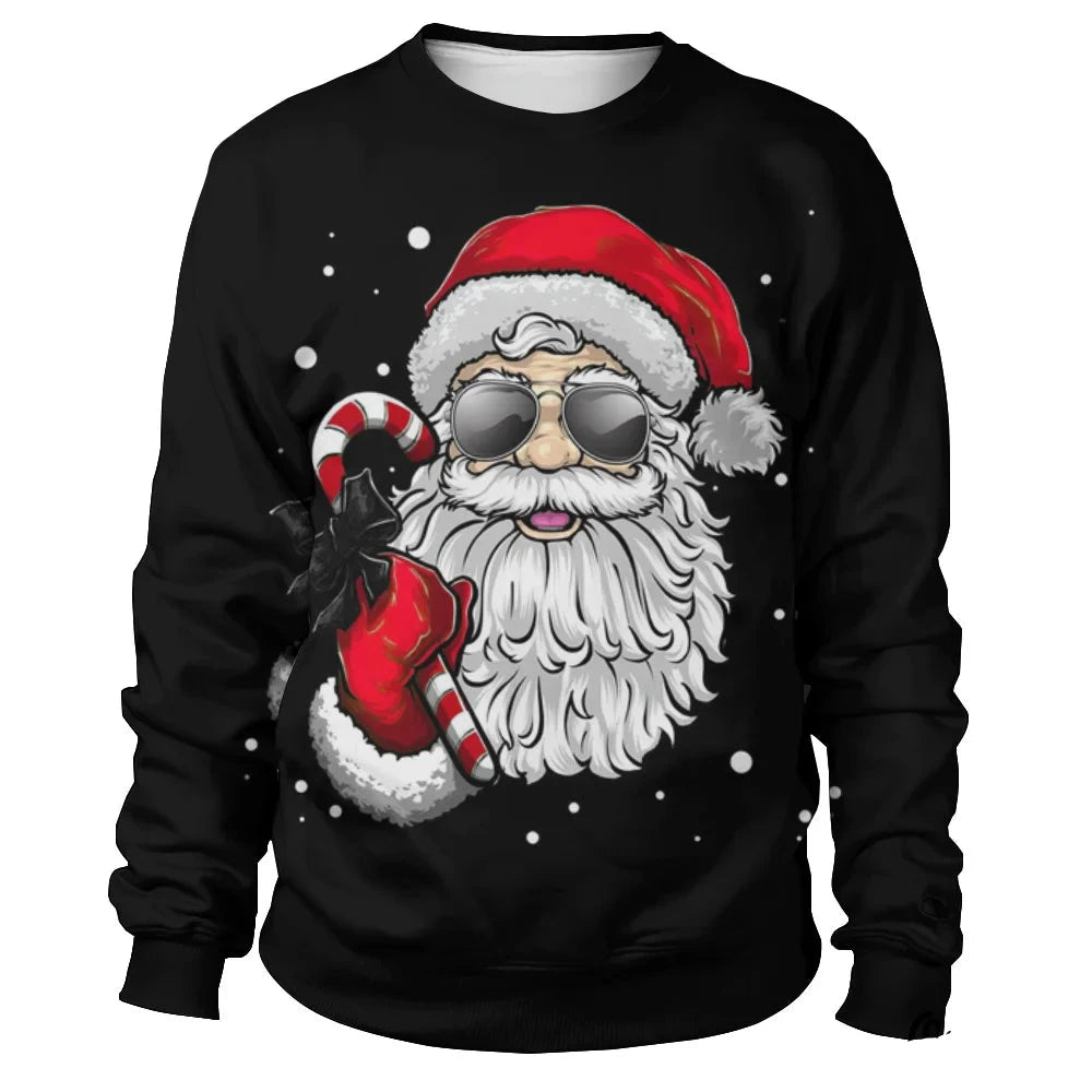 Funny Santa Claus Printed Sweatshirts For Men childrensterritory