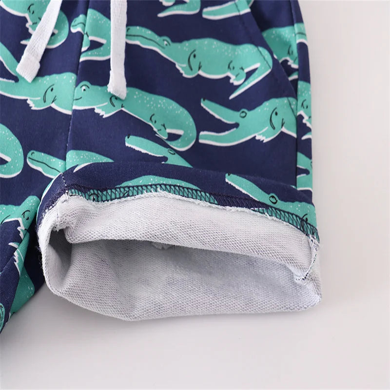 Kids Boys Jungle Theme Print Cotton Short Pants for Summer