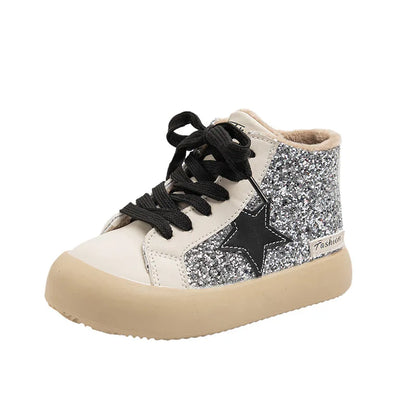Kids Girls Sequined Board Star Casual Sneakers childrensterritory
