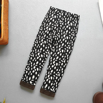 Plus Velvet Printed Kids Girls Winter Leggings childrensterritory