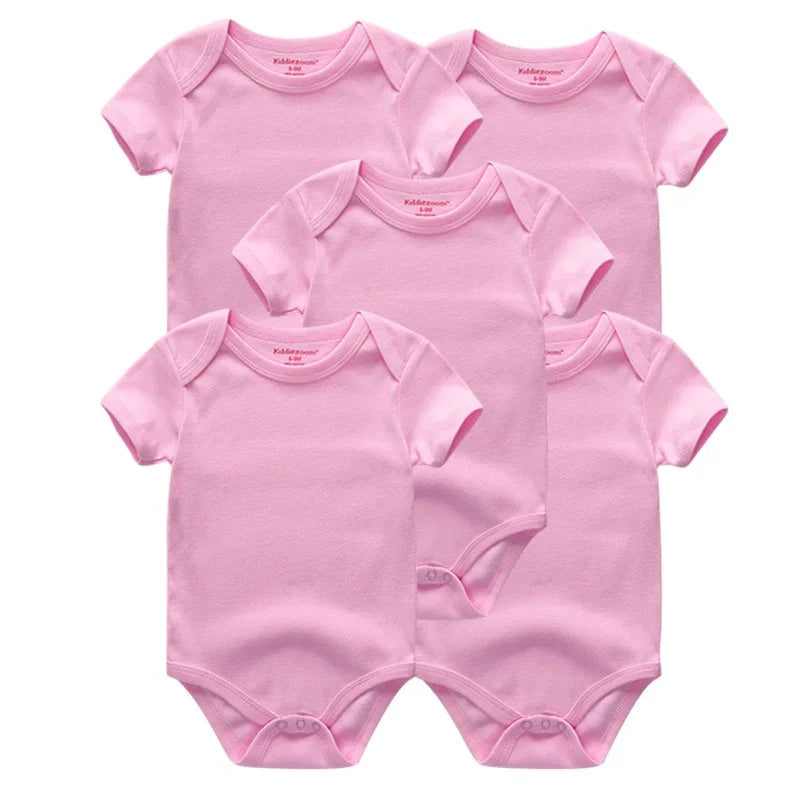 Short Sleeves Cartoon Print Soft Bodysuits For Baby Boys And Girls childrensterritory