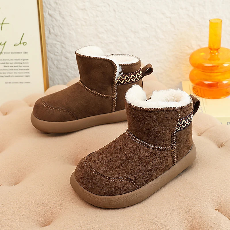 Kids’ Casual Snow Shoes with Plush Fur Accents