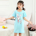 Kids Girls Unicorn Cartoon Design Soft Cotton Long Night Dresses
