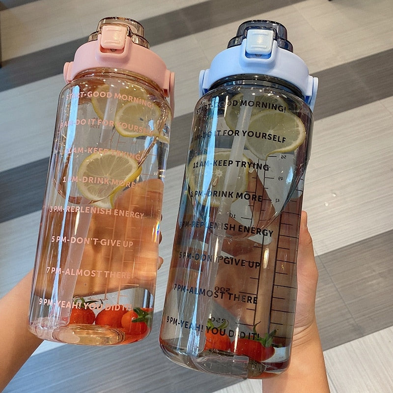 2000ml Large Capacity Sports Water Bottle with Straw childrensterritory