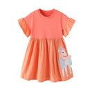Kids Girls Soft Cotton Cartoon Print Summer Casual Dress