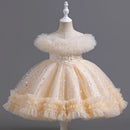 Star Sequin Design Fluffy Evening Princess Dresses childrensterritory