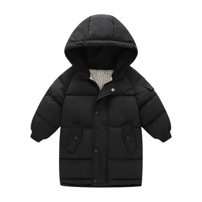 Kids Girls Mid-Length Hooded Windbreaker Coats childrensterritory