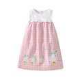 Little Girls Elegant Cartoon Embroidered Summer Dresses childrensterritory
