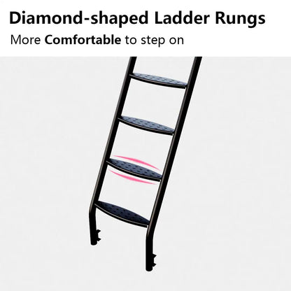Cozy Twin Oversized Metal Bunk Bed with Padded Sides childrensterritory