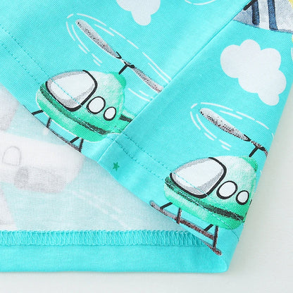 Kids Boys Cartoon Rockets Design Summer T Shirt childrensterritory