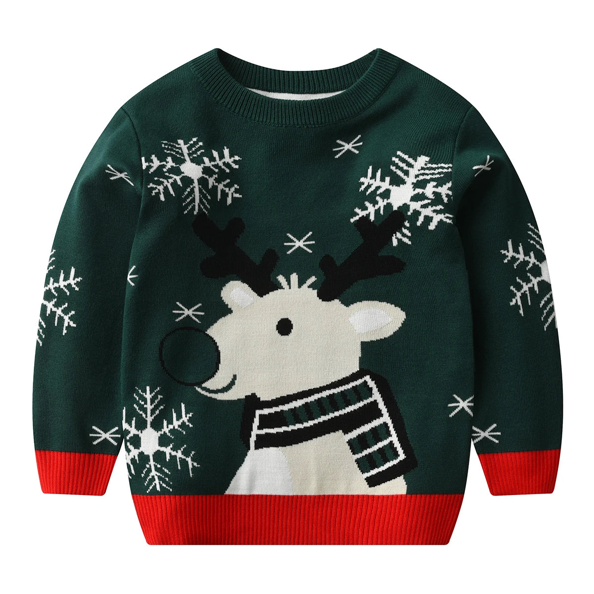 Kids’ Warm Long-Sleeve Sweater with Christmas Print childrensterritory