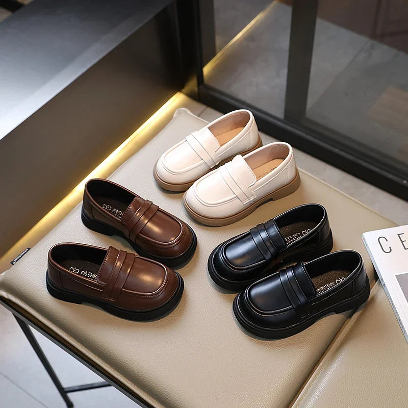 Kids Girls/Boys Round-toe Leather Shoes for Party