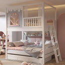 Beautiful Kids Bunk Beds with Large Storage Space and Guardrail