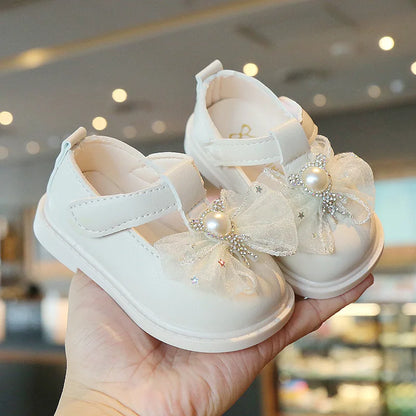 Soft-Soled Bow Design Princess Leather Shoes for Baby Girls childrensterritory
