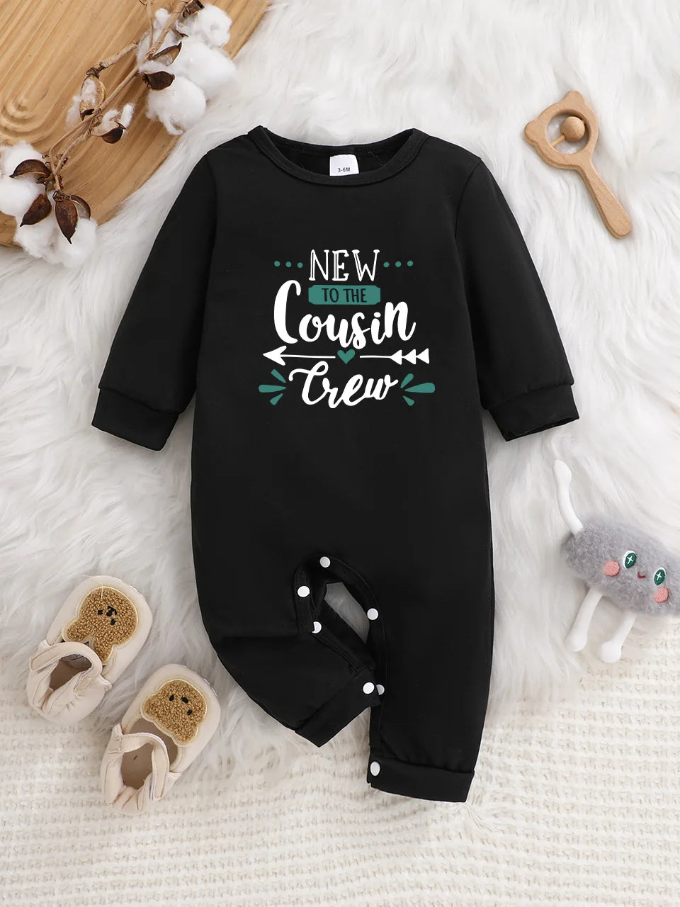 Newborn Long-Sleeved Letter Print Onesie