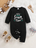 Newborn Long-Sleeved Letter Print Onesie