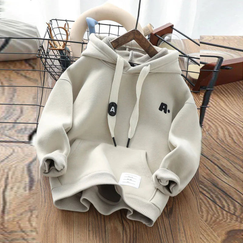 Plus Velvet Warm Casual Hooded Sweatshirts for Boys childrensterritory
